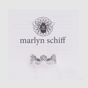 Marlyn Schiff Disc Pave Adjustable Ring in Silver